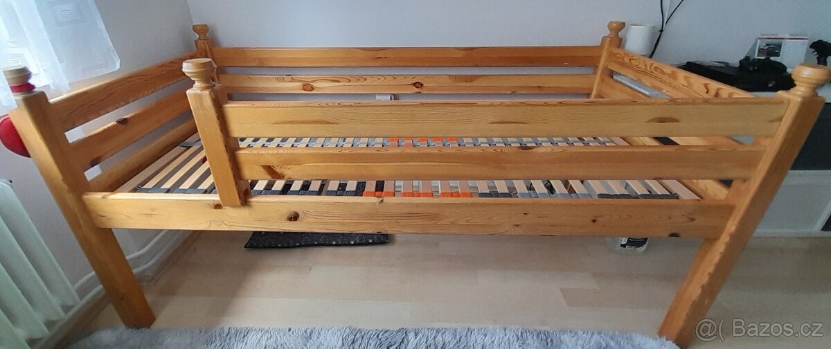 Postel 90x200 cm z masivní borovice - 4