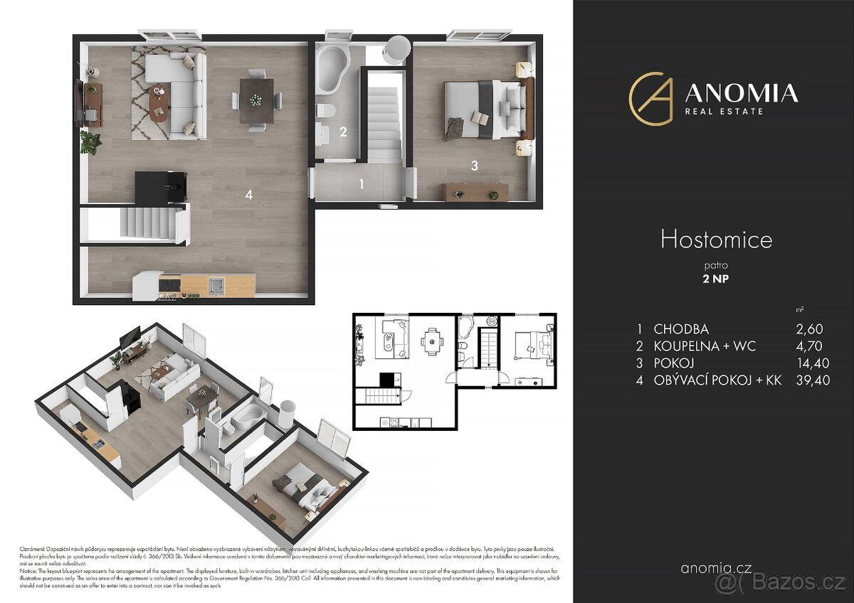 Byt 2+kk – druhé patro, Hostomice pod Brdy - 4