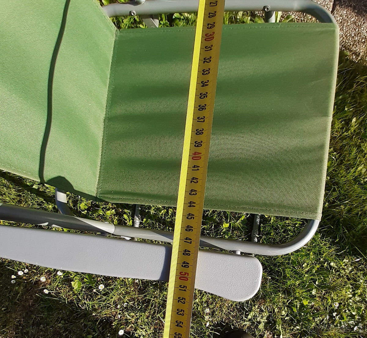 Židlička skládací zelená - kovová kostra + plátěný potah - 4