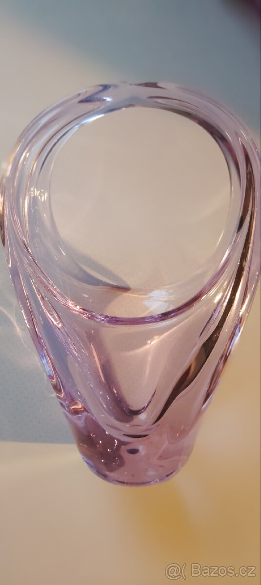 Hutní sklo fialový košík Železnoborské sklárny Klinger - 4