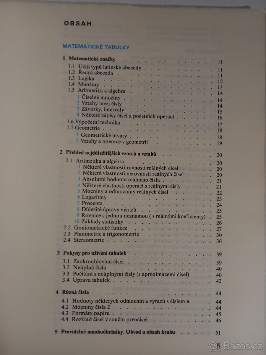 Matematické, fyzikální a chemické tabulky - 4