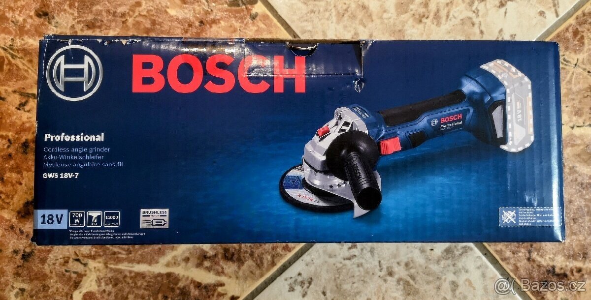 Úhlová bruska Bosch Professional GWS 18V-7+sada baterií - 4