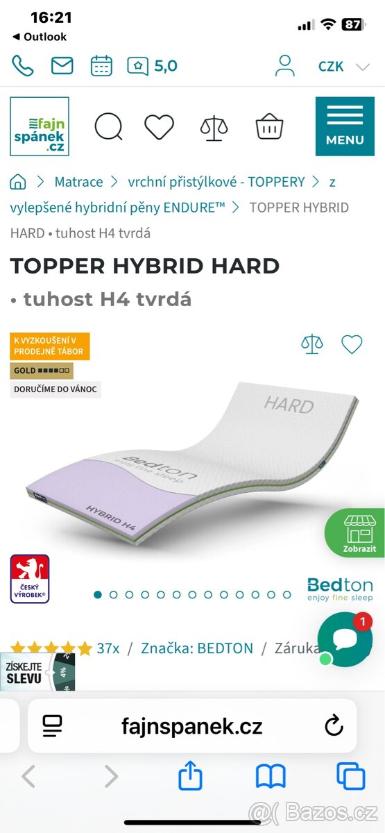 Vrchní matrace/Topper na matraci - 4