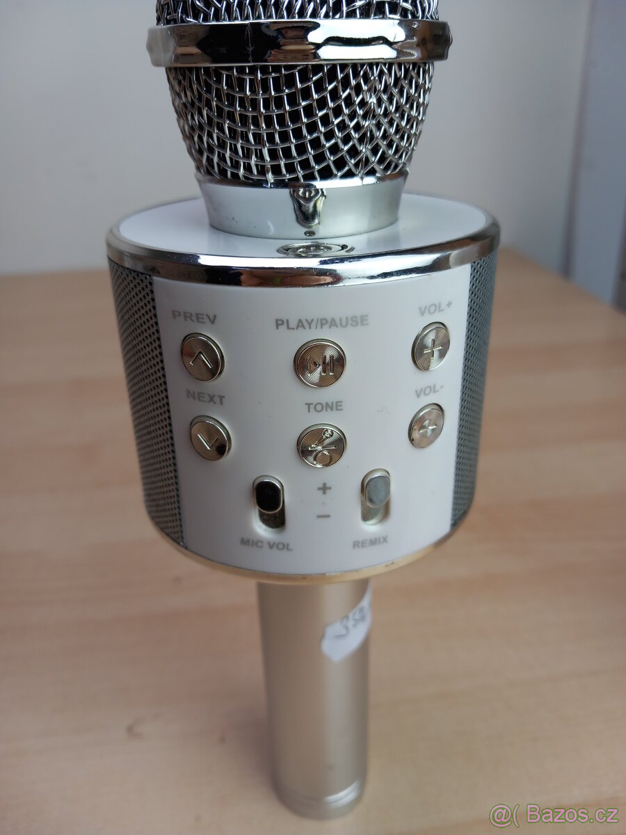 Karaoke bluetooth mikrofon stříbrný - 4