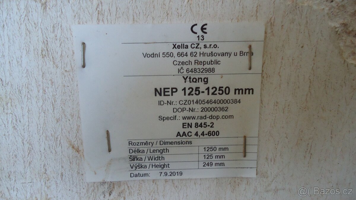 Nenosné překlady Ytong nepoužité - 4