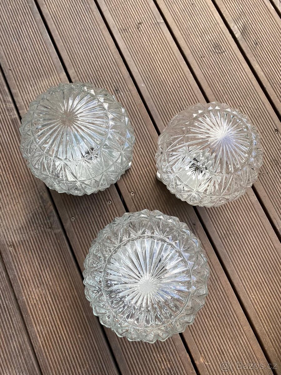 Retro porcelánové svietidlá DDR bublinkové & kryštál. - 4