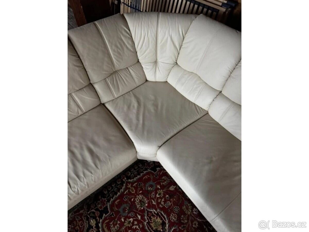 Rohová kožená sedací souprava, 3302 - 4