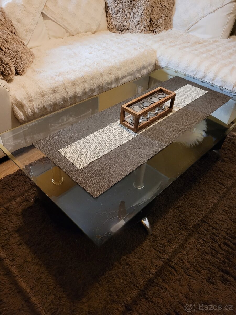 Konferenční stolek se skleněnou deskou - 4