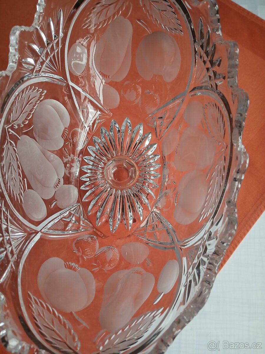 Broušená křišťál mísa na ovoce - 4