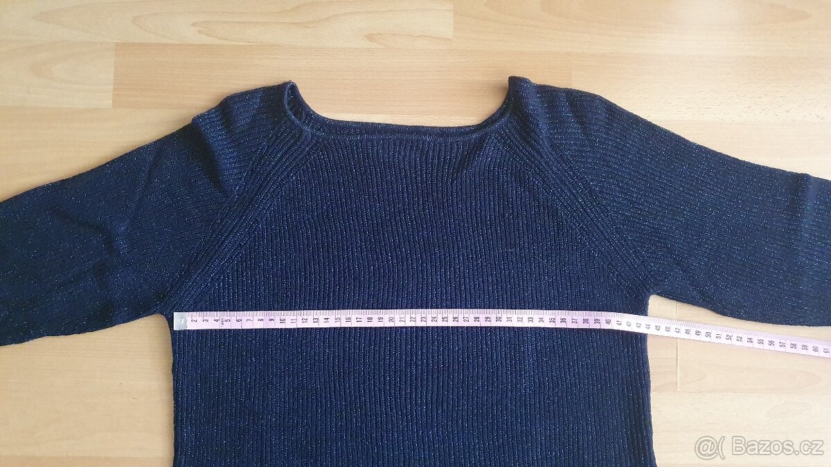 Modrý svetr s metalickou nití Reserved - 4