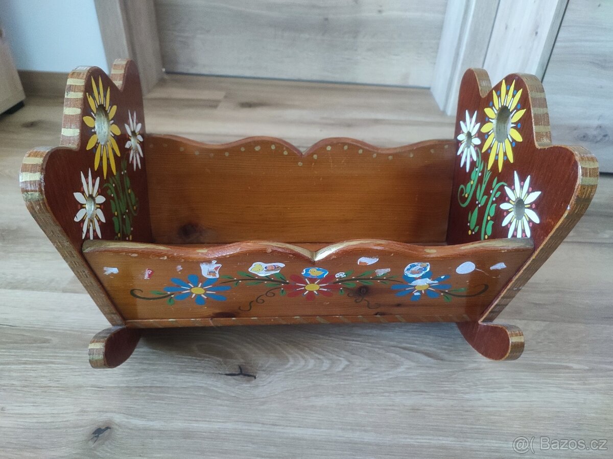 Dřevěná kolébka pro panenky d43xš23 - 4