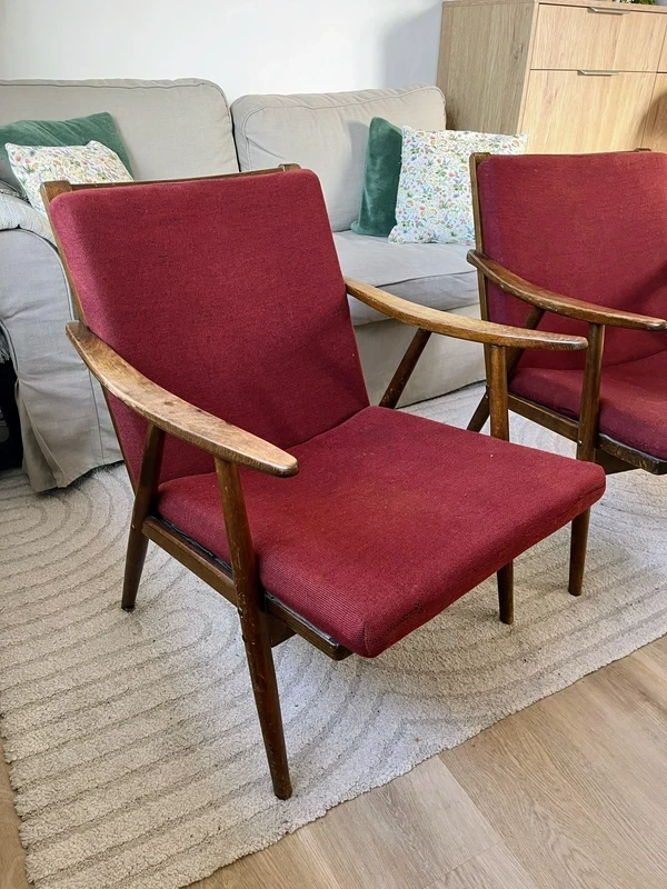 Dvě vintage křesla, originál TON - 4