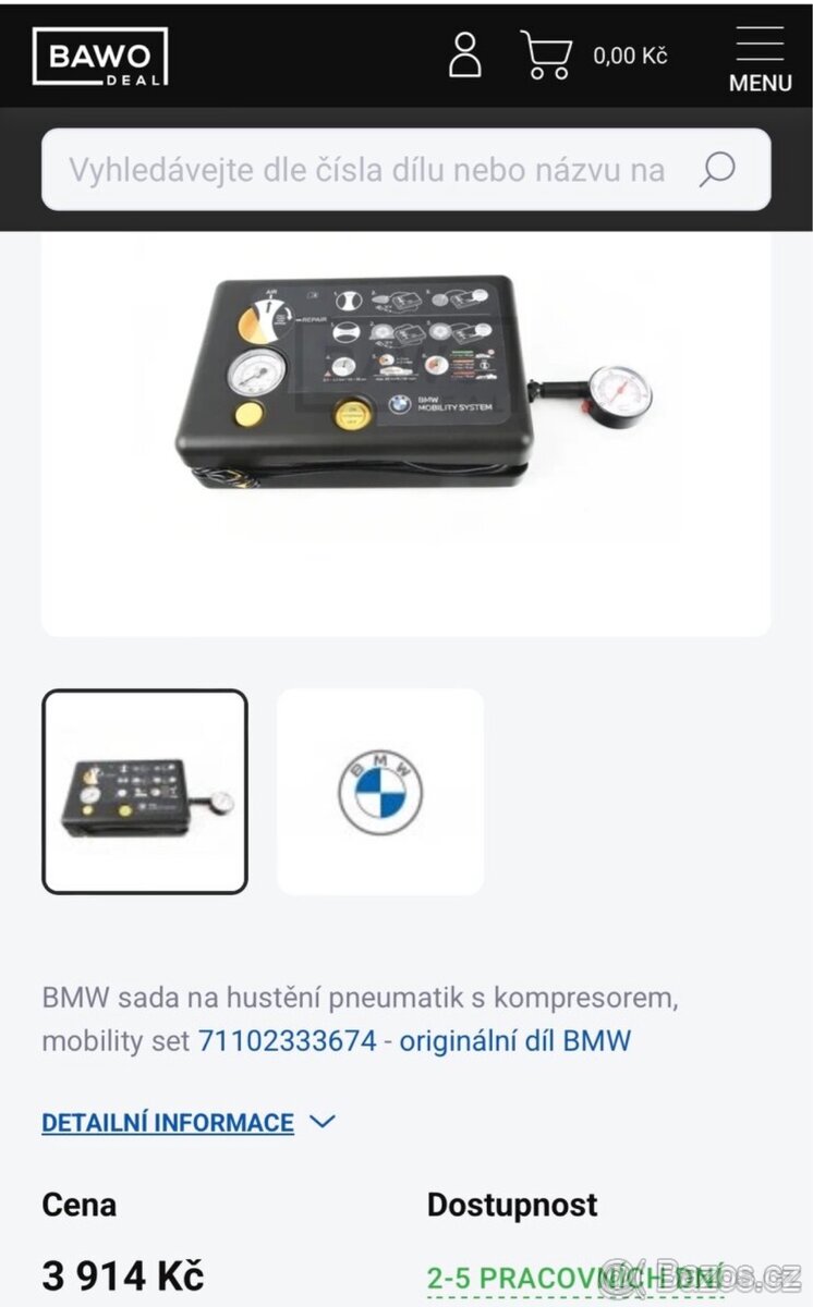 BMW sada na opravu pneu- kompresor - 4