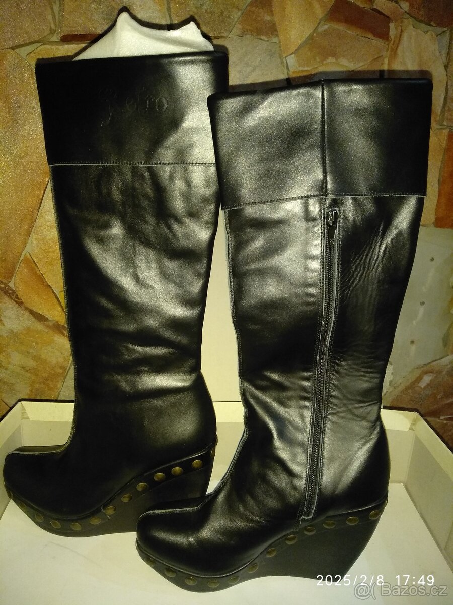 nové kožené kozačky vel.39 - 4