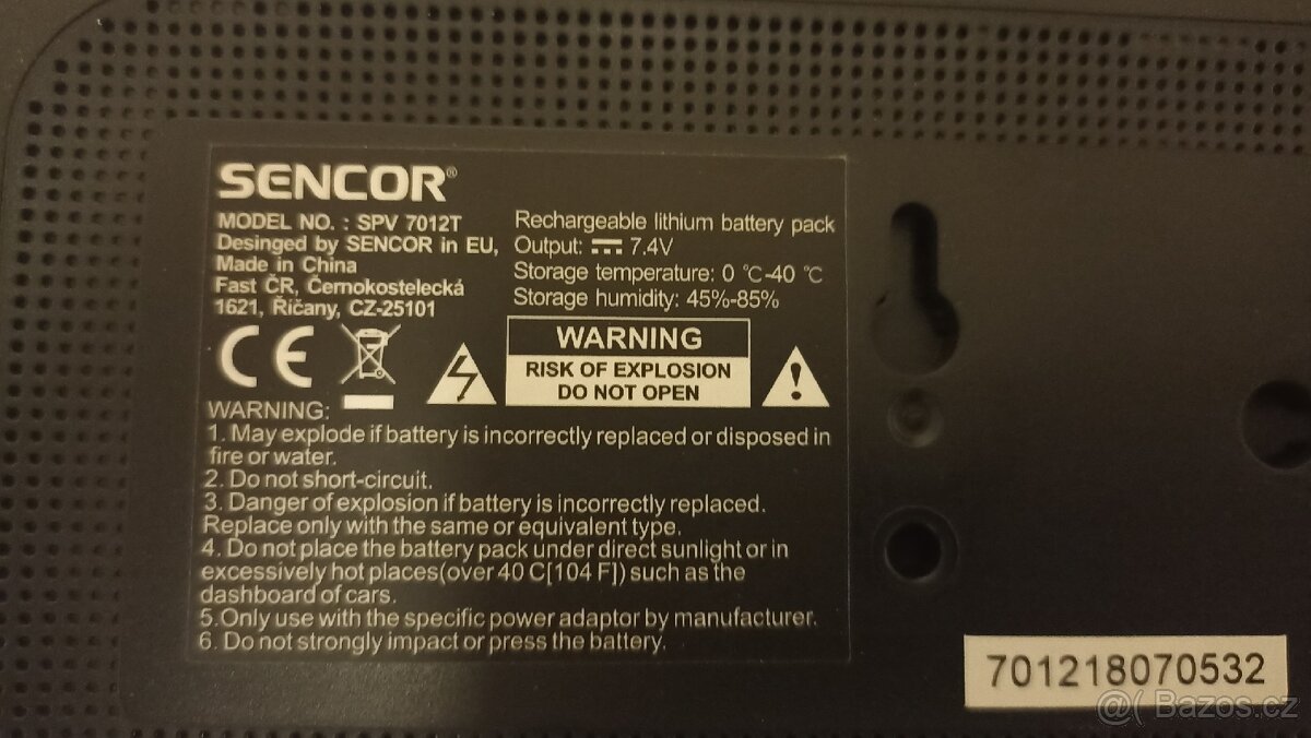 Přenosný LCD televizor Sencor SPV 7012T DVB-T2 (HEVC) - 4