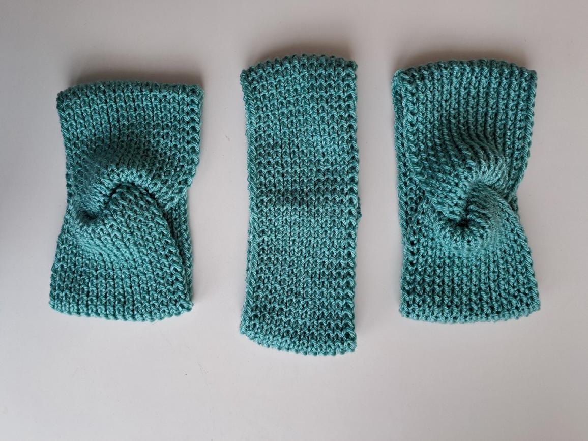 nové, pletené čelenky s uzlem - 4