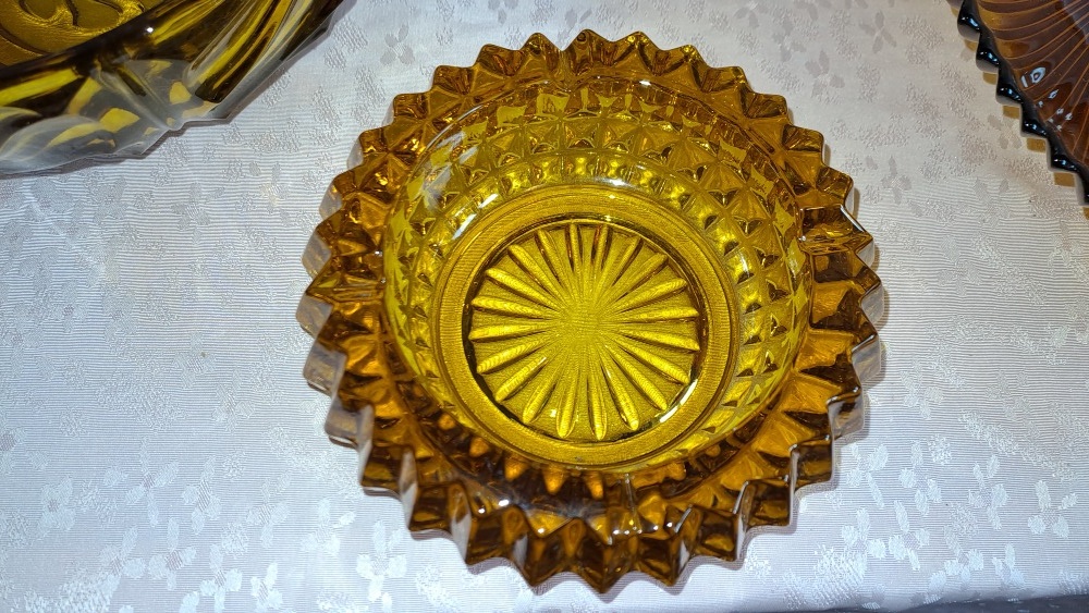 RETRO JANTAROVÉ SKLO UNION ŘÍMSKÁ ČÍŠE - 4