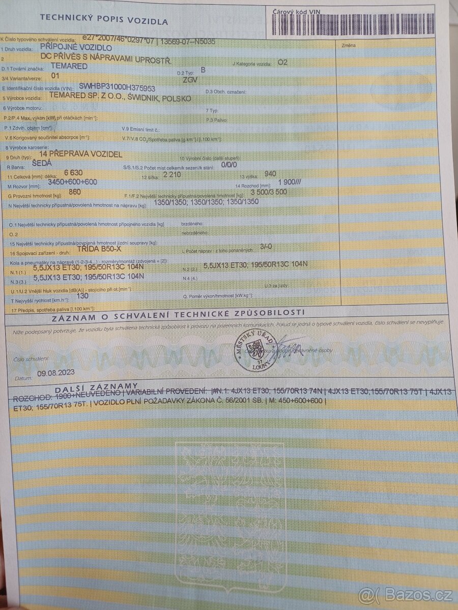 Prepravnik sklopný 3500 kg s bočnicemi a rampou - 4