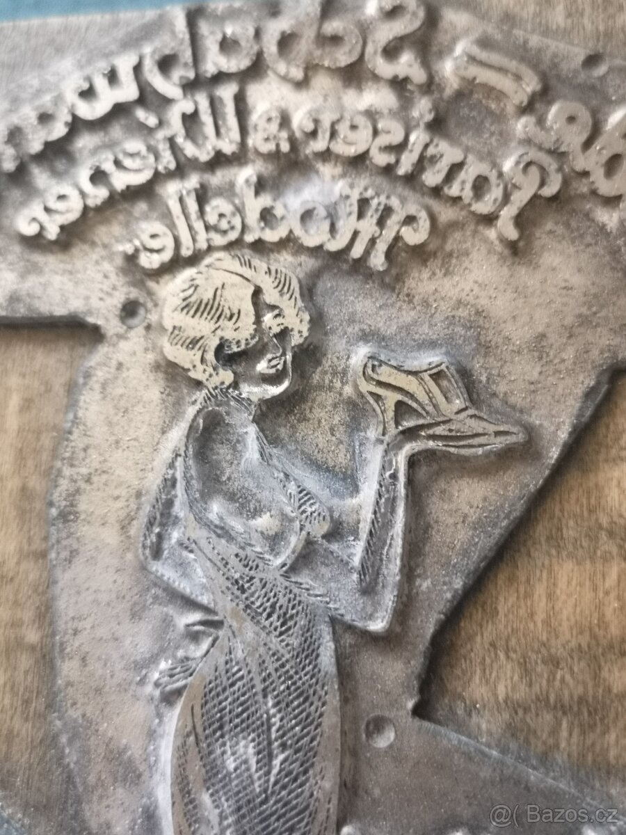 starožitná forma na tisk obuvnická fa A. V. Sedláček LIBEREC - 4