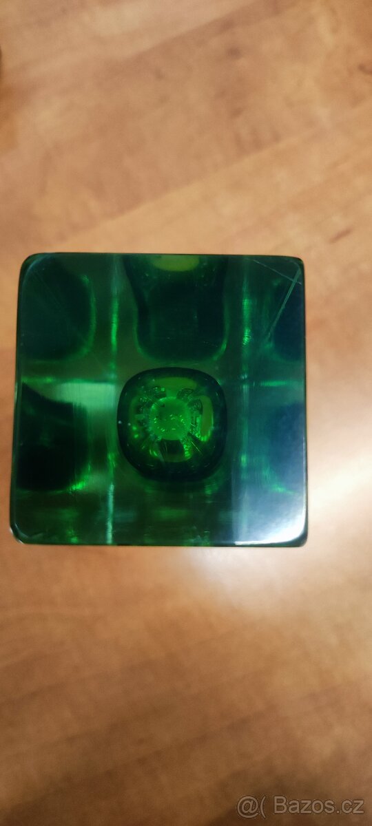 váza EXBOR - výška 20,5 cm - zelené jádro - 4