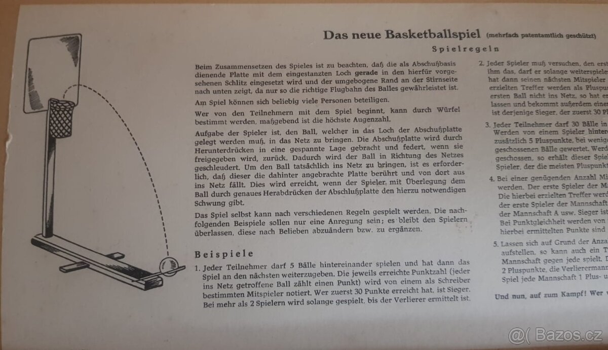 Košíková, basketbal, dětská stolní hra - 4