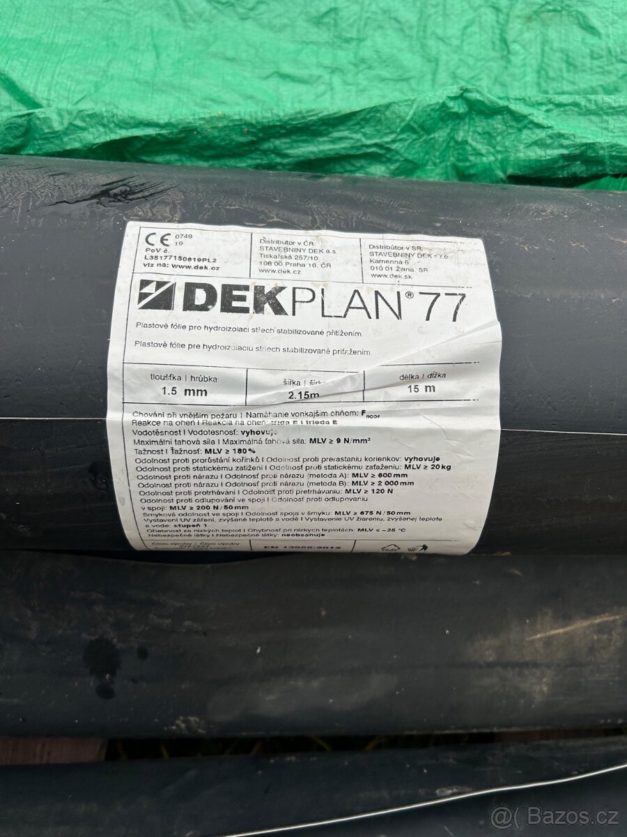 DEKPLAN 77 šedá tl. 1,5 mm šířka 2,15 m (32,25 m2/role) - 4