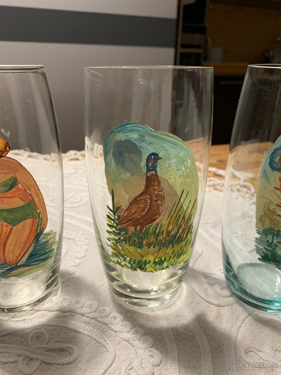 raritní pivní sklenice - ručně malované - 4