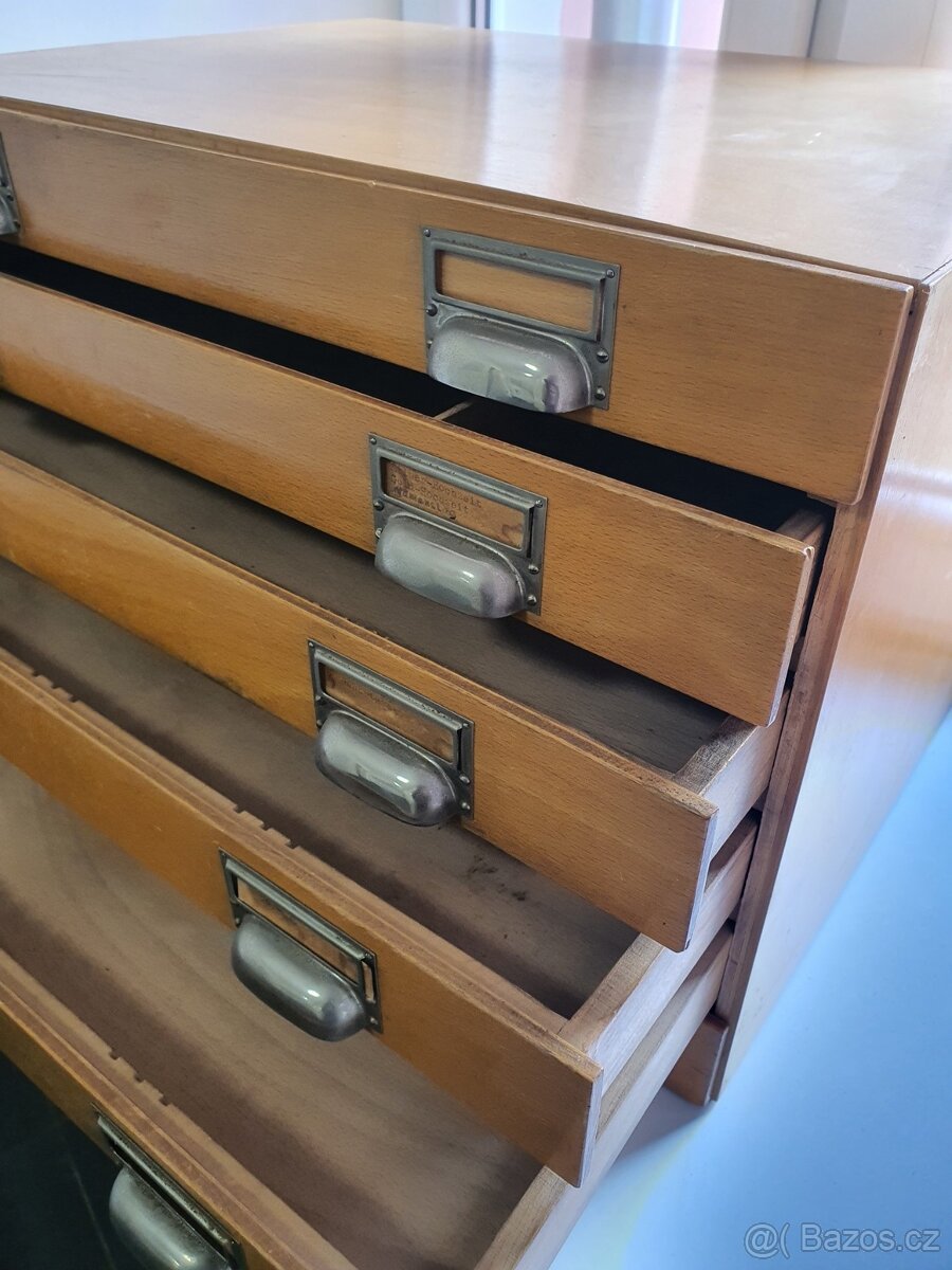 starožitný retro dřevěný registr 1950 – 1960 socializmus - 4