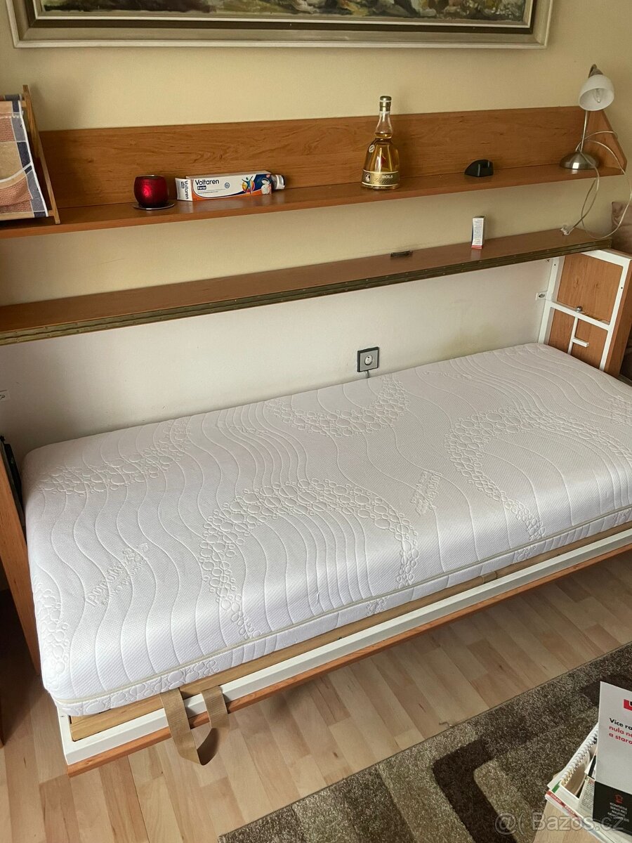 Skládací postel s matrací a roštěm - 4