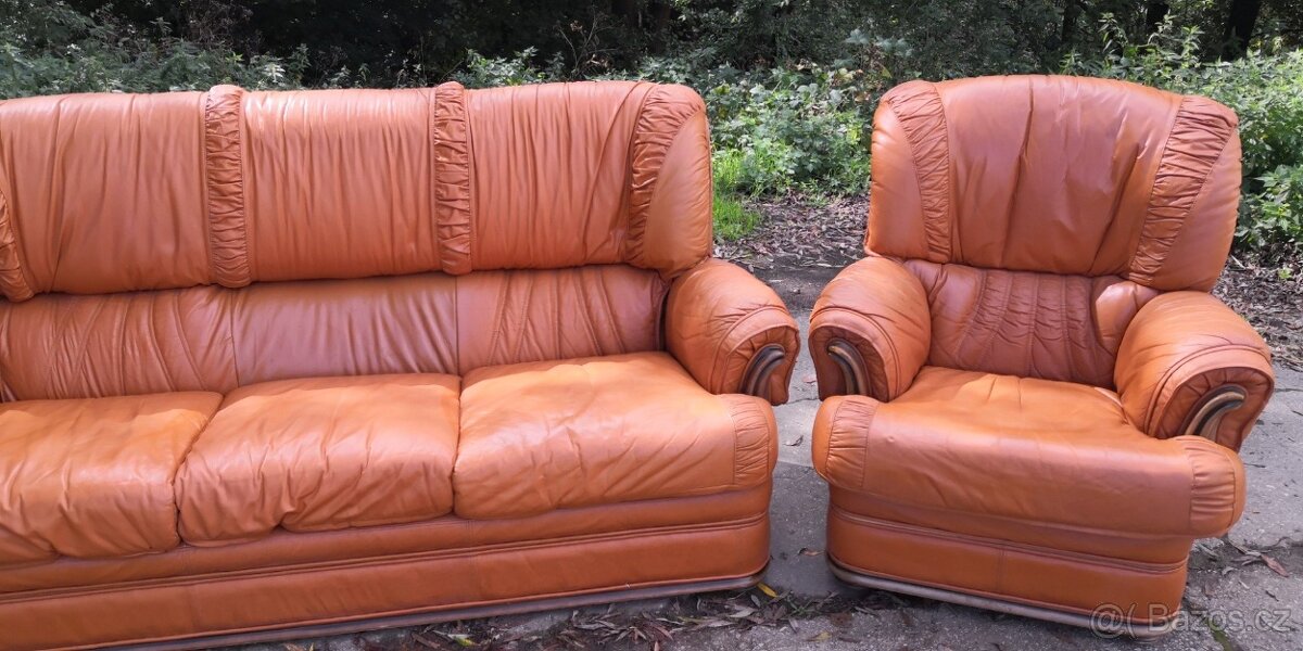 Kožená sedací souprava 3+1+1 - 4