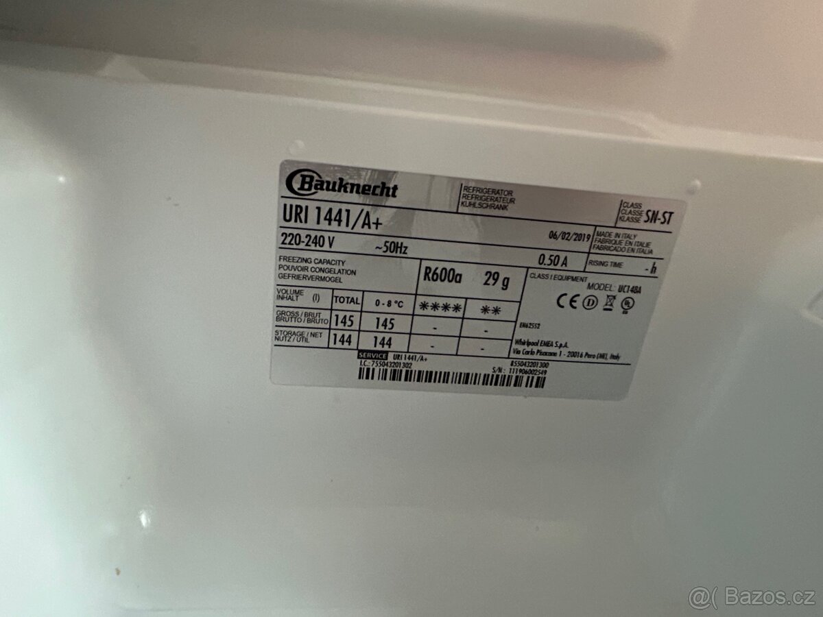 Vestavná lednice Bauknecht URI 1441/A+ - 4