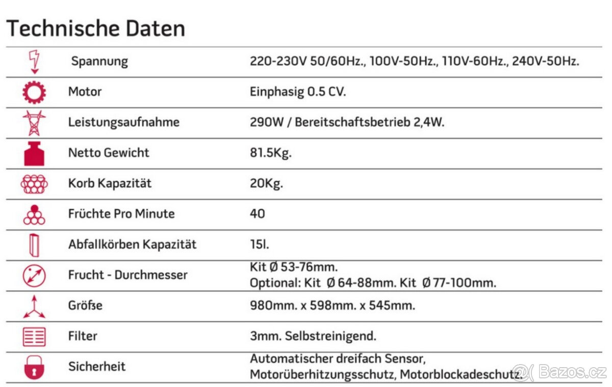 Zummo - odšťavňovač, lis na citrusy, lis na pomeranče, lis n - 4