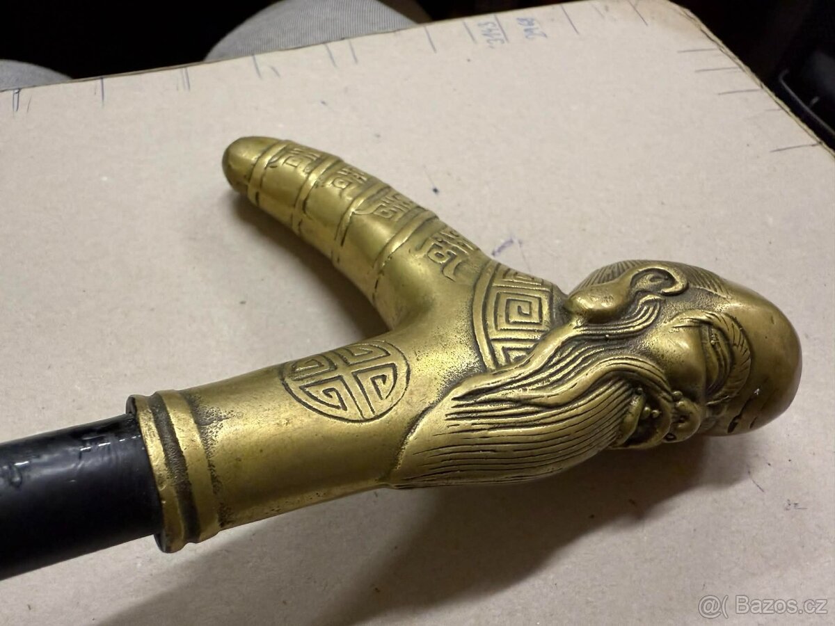 Bronzová rukojeť špacírka - hůlka - 4