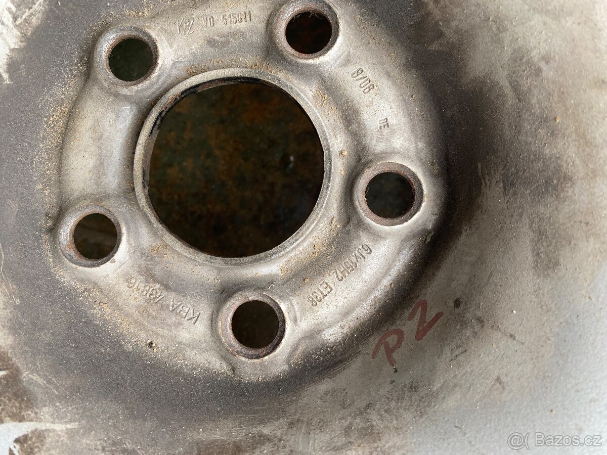 Plechové disky 5x100 6Jx15 ET 38 R15 - 4