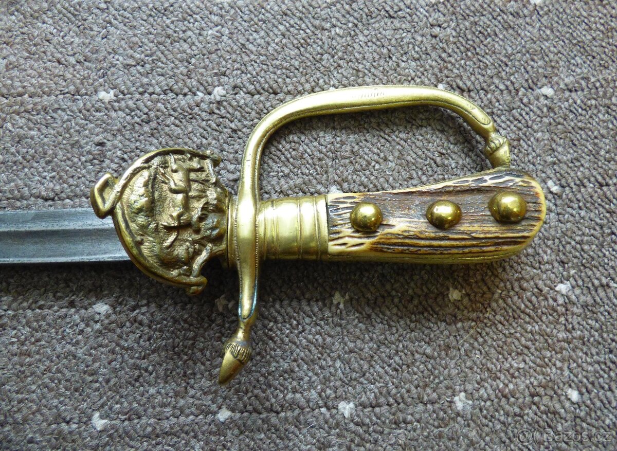 Starožitný lovecký / myslivecký tesák - 4