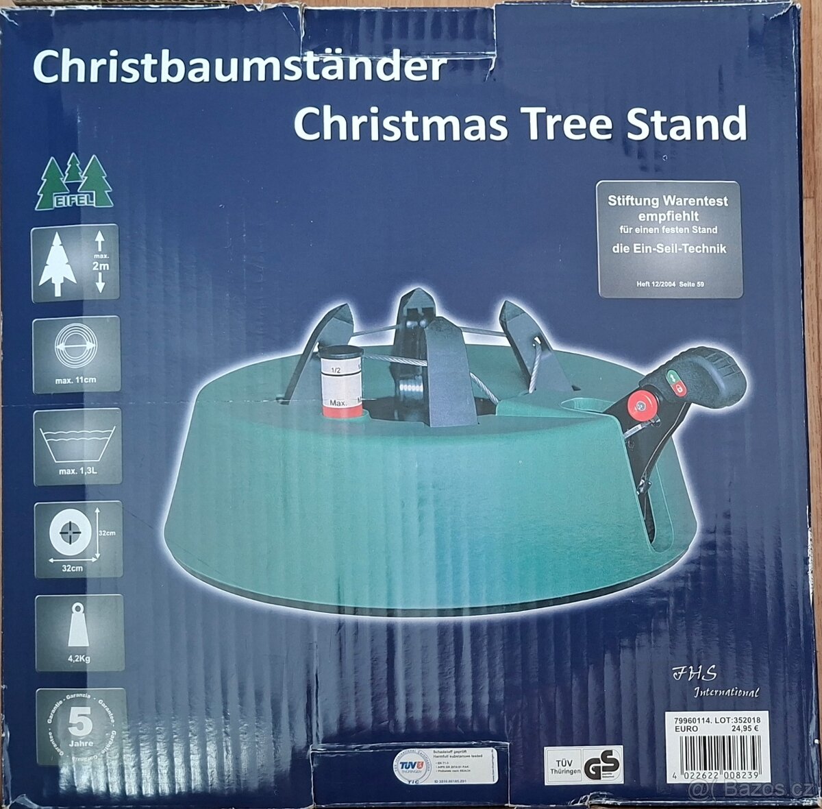 Stojánek na vánoční stromeček - velmi pěkný stav - 4