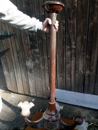 Lustr starožitný 3ramenný měděný - 4