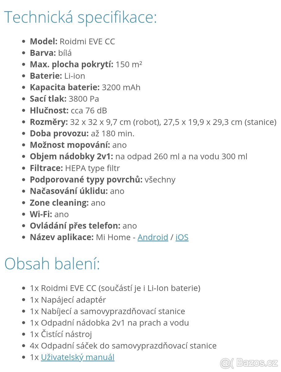 Robotický vysavač Rodimi EVE CC - 4