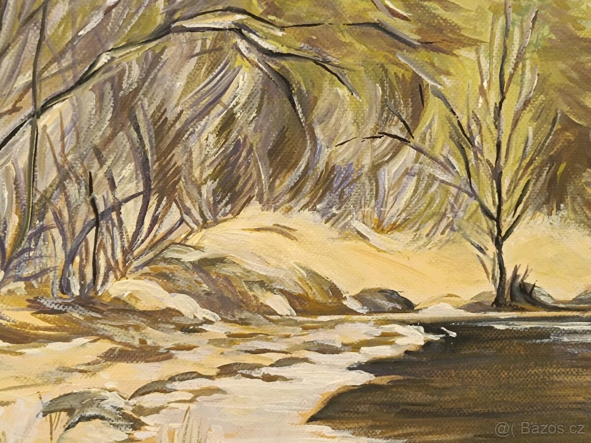 Obraz u Vydry, Šumava, olejomalba 64x85 - 4