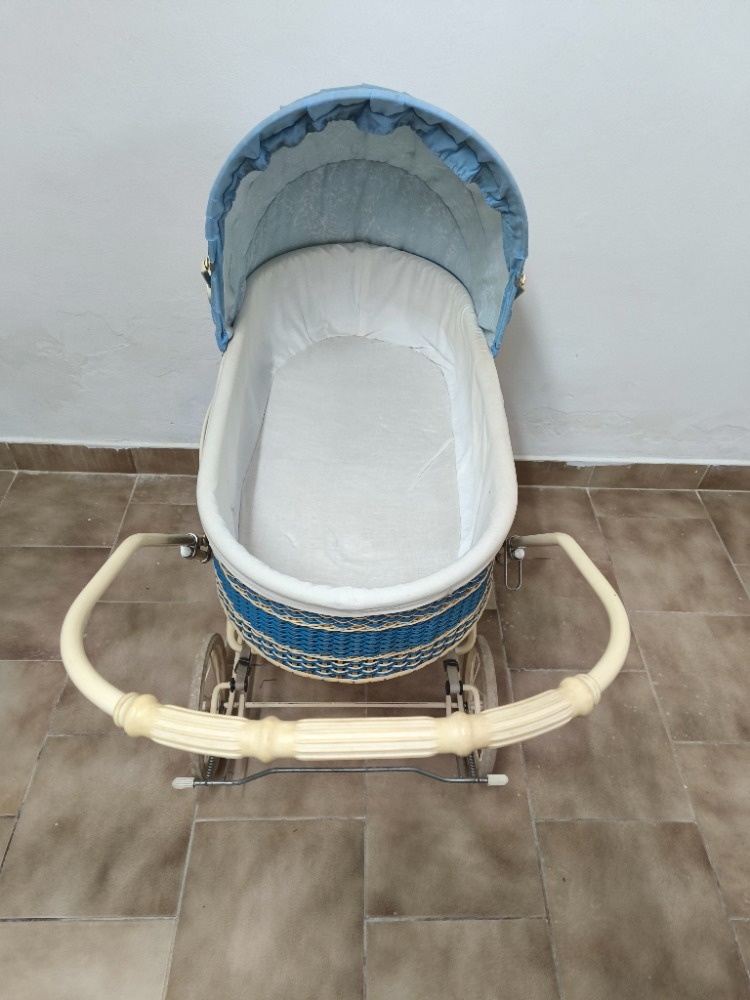 Retro kočárek Romance modrý - 4