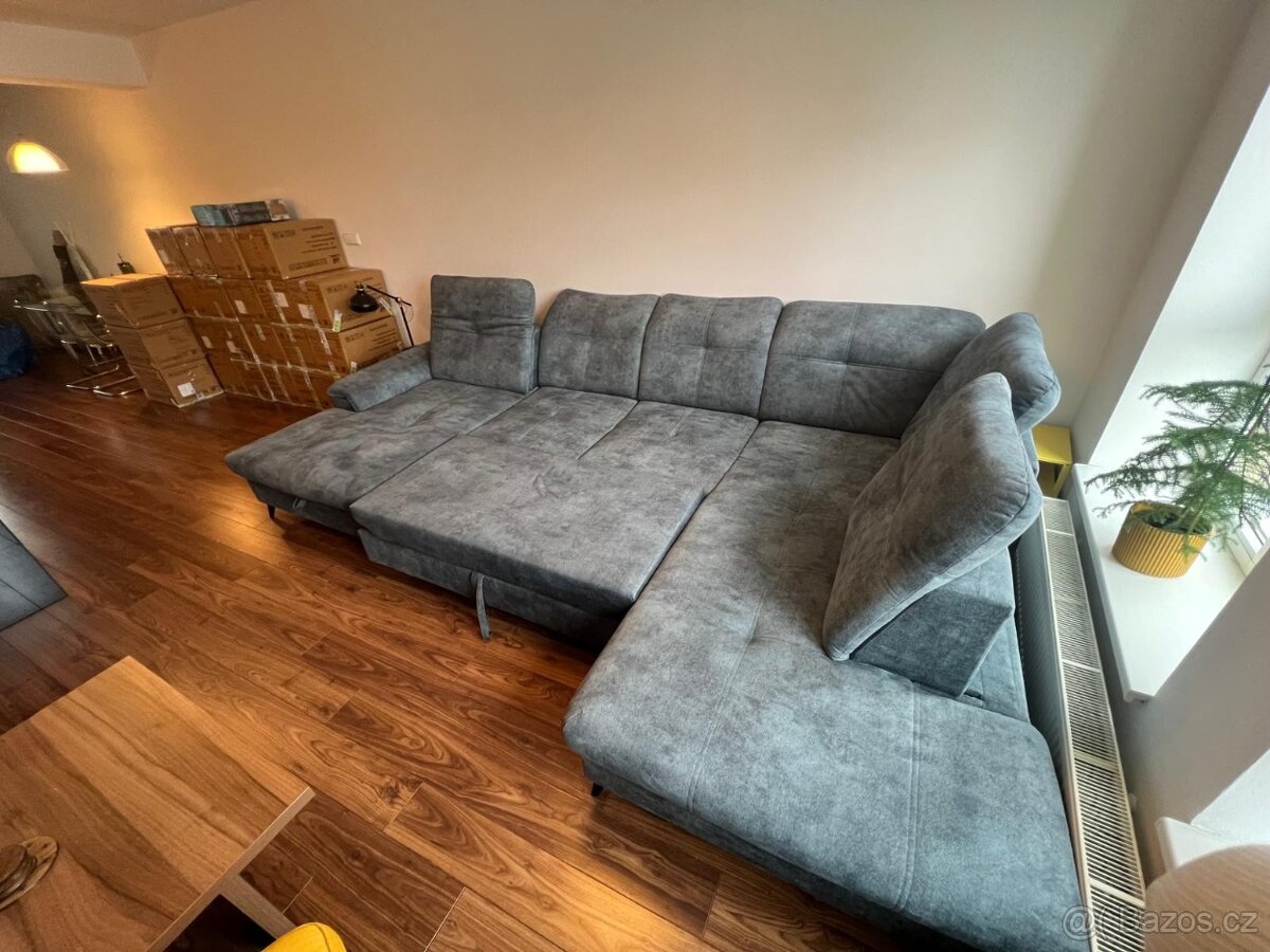 Sedací souprava do U SIERRA, pravá, modrošedá INFINITY - 4