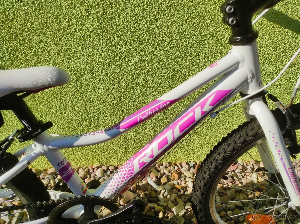 Značkové dětské kolo Rock Machine 20" (bílá/růžová) - 4