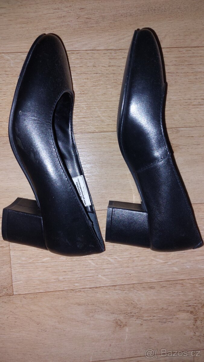NOVÉ černé kožené lodičky na širším podpatku vel 36 - 4