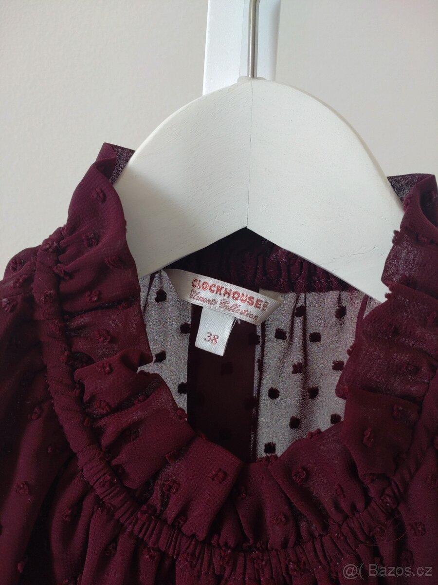 Krásná vínová halenka Clockhouse - 4