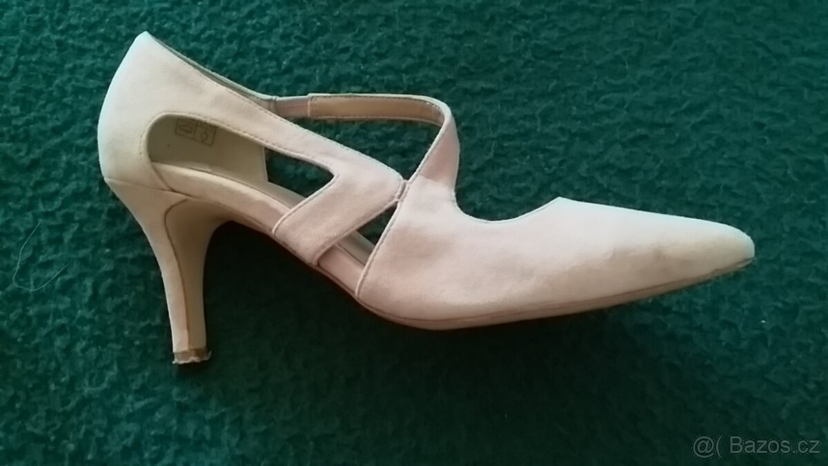 Společenské starorůžové semišové lodičky vel. 38 - 4