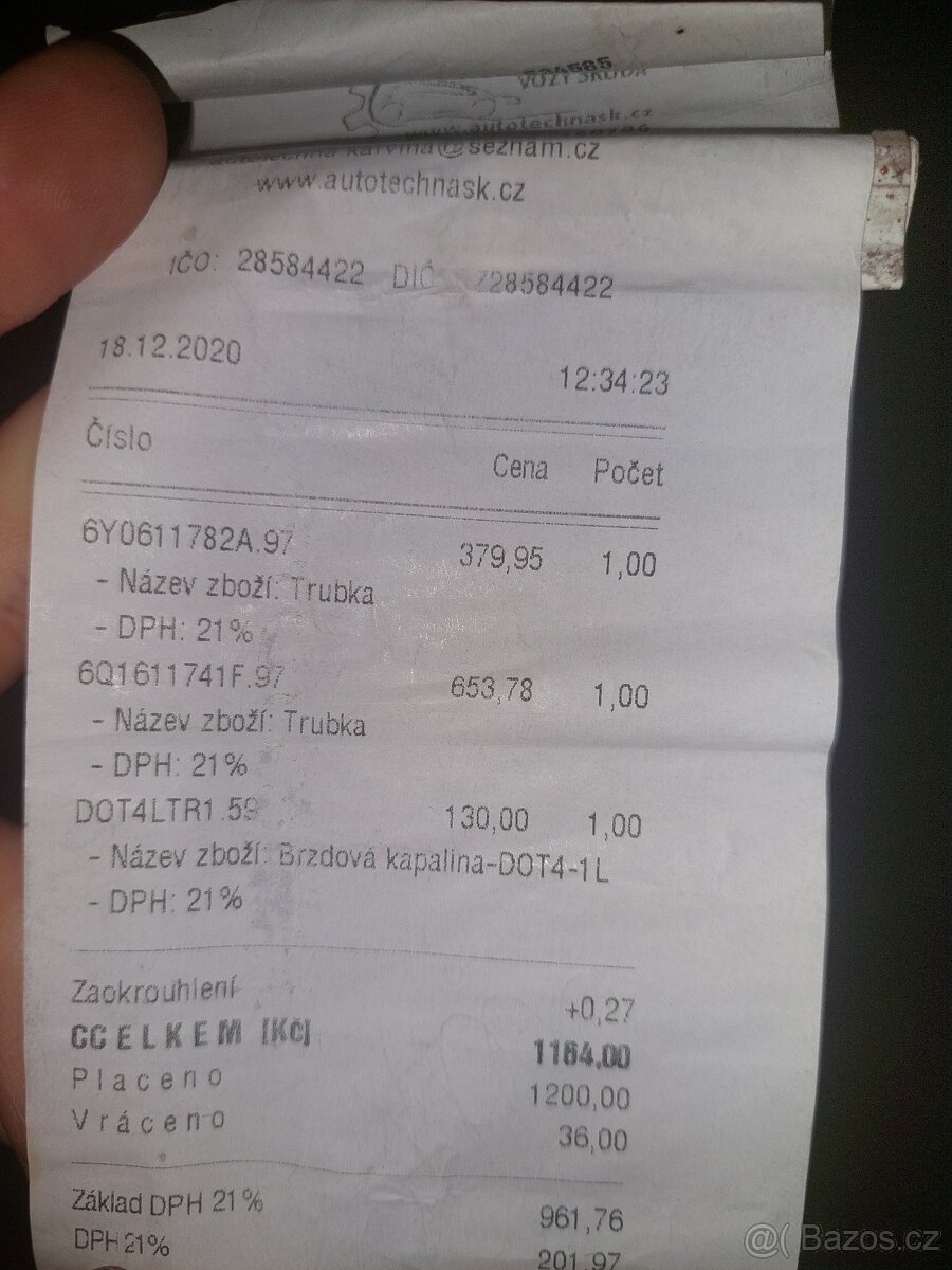 Nové originální brzdové trubky Fabia 1.gen Komplet 2 kusy - 4