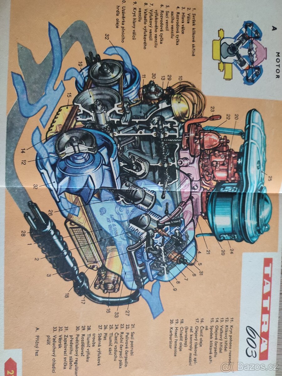 Tatra 603 motor, rozvodová,pérování a dalsi - 4