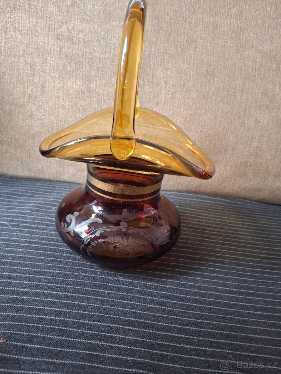 Medový skleněný košík - 4