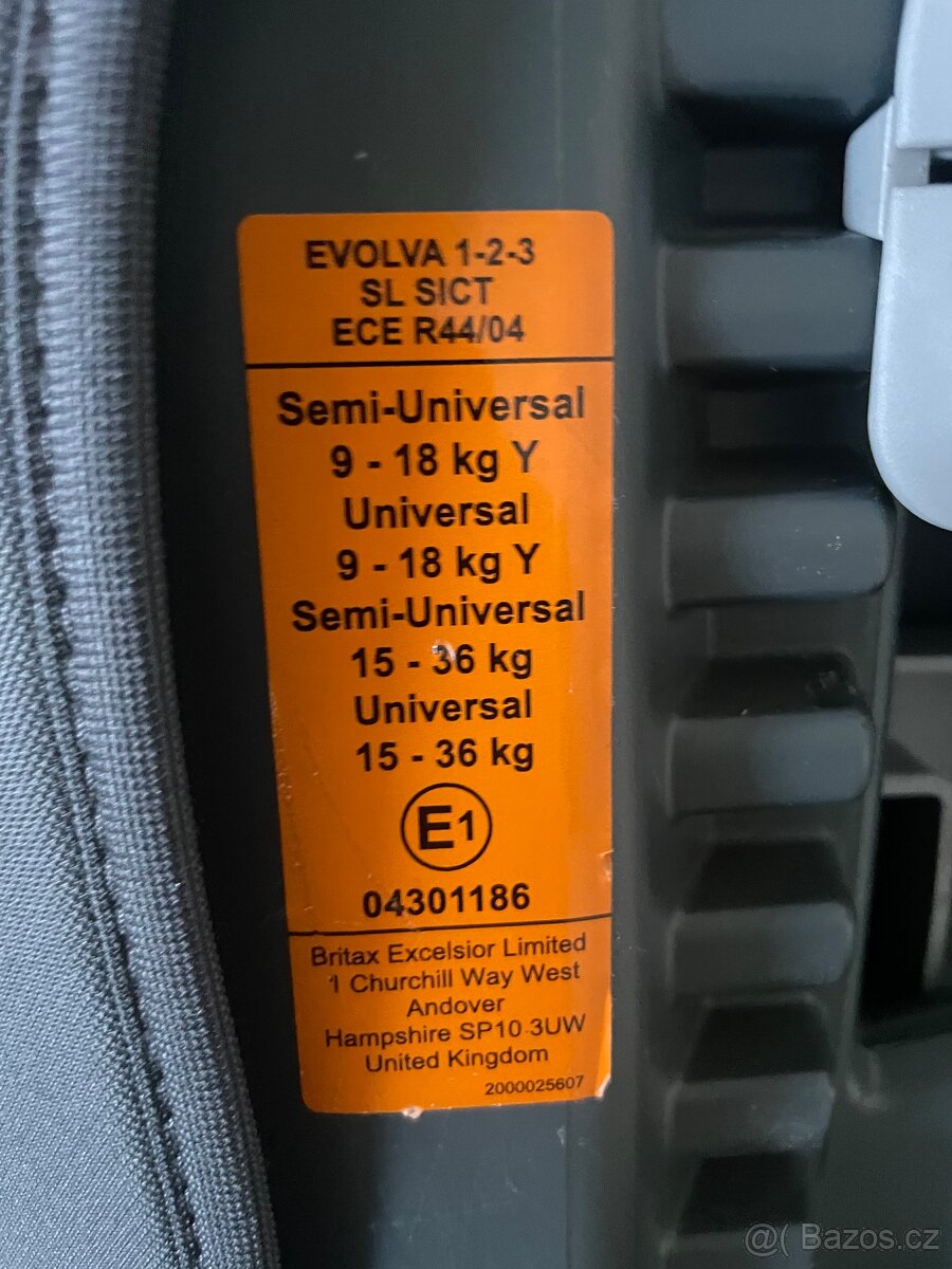 Dětská autosedačka Britax Römer Evolva 1-2-3 (ECE R44/04, r. - 4