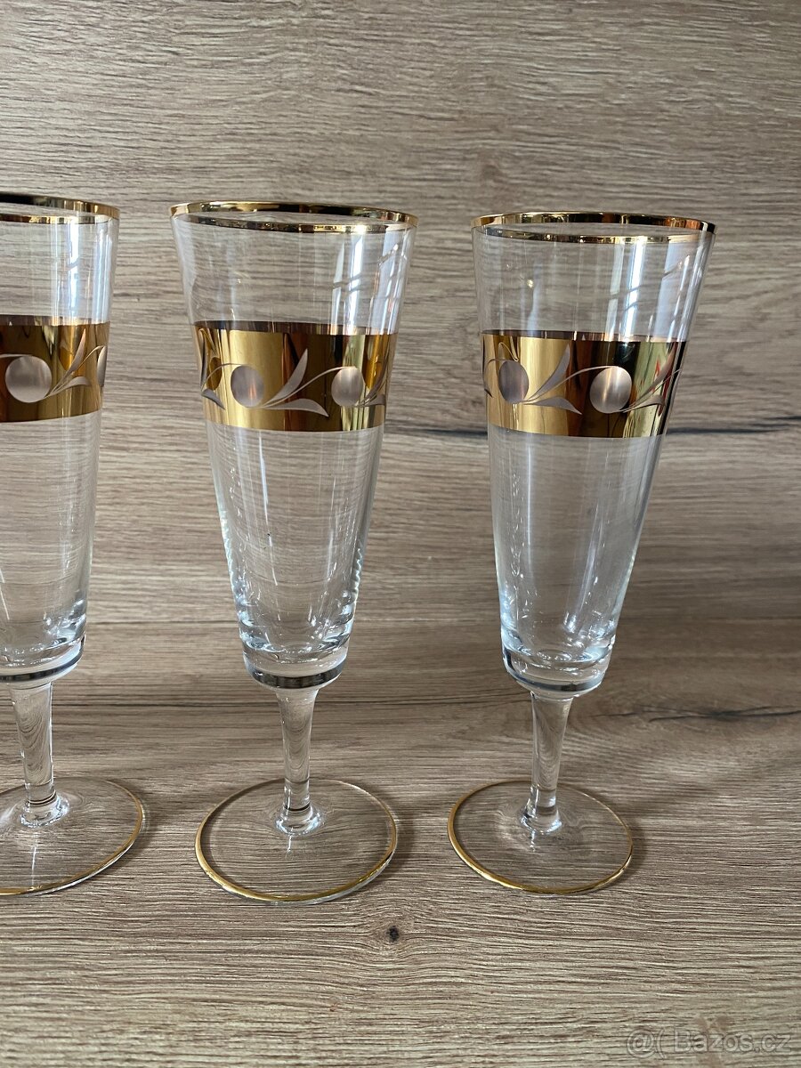 sklenice na sekt flétny na šampaňské retro sklo - 4
